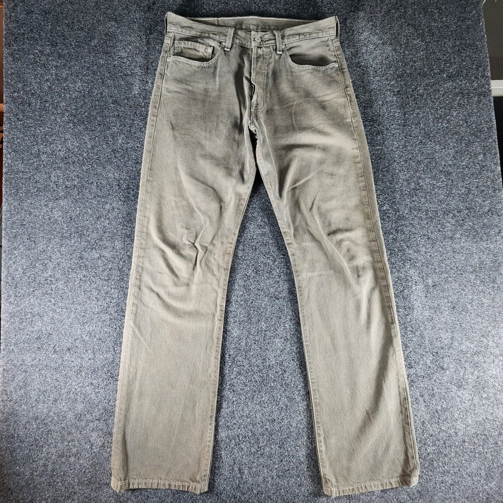VTG 2006 Levis 501 Original Fit Jeans Mens 33x34 Fit 32x33.5 Olive Grey‎ Cotton